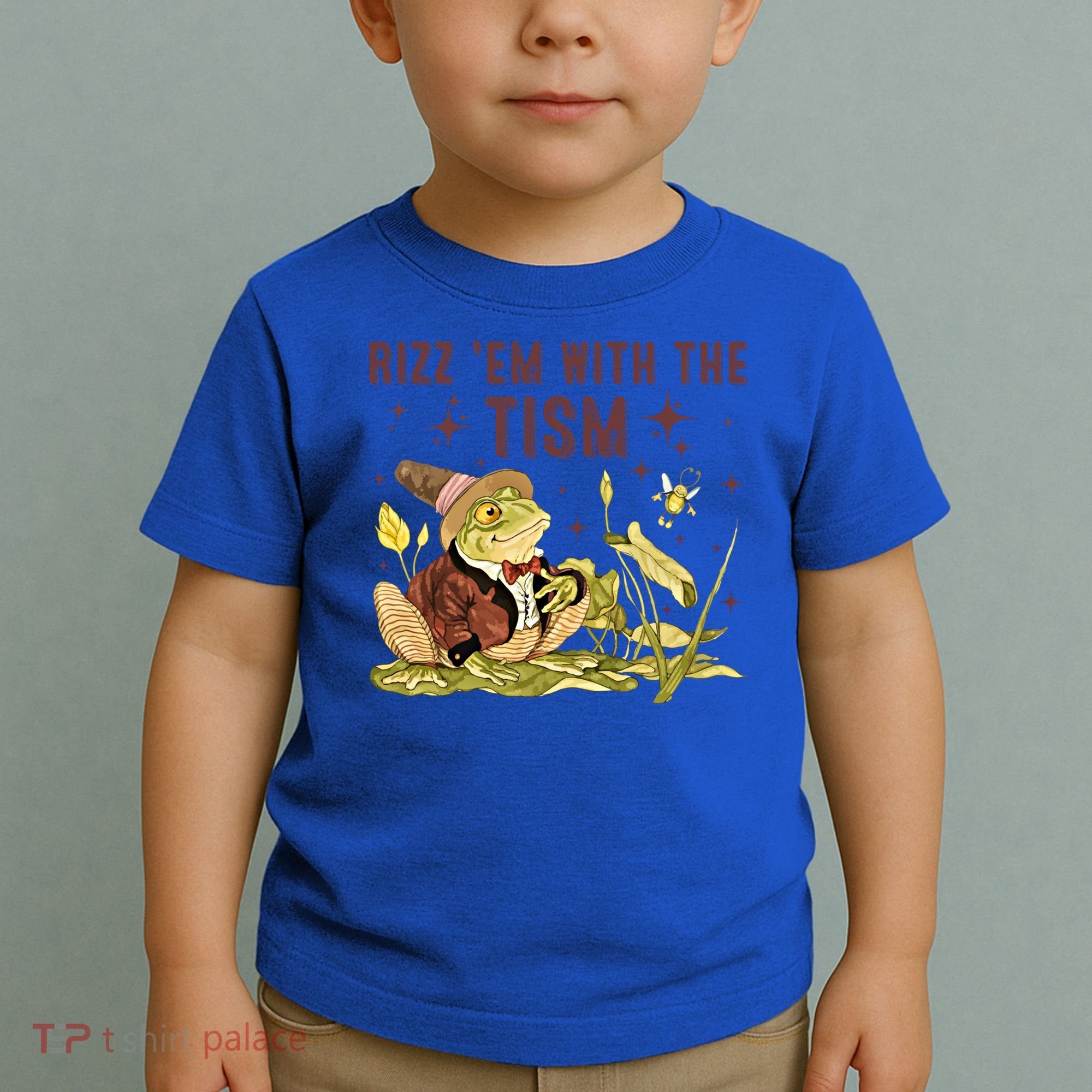 Autism Funny Rizz Em With The Tism Meme Autistic Frog Funny Gift Toddler T-Shirt