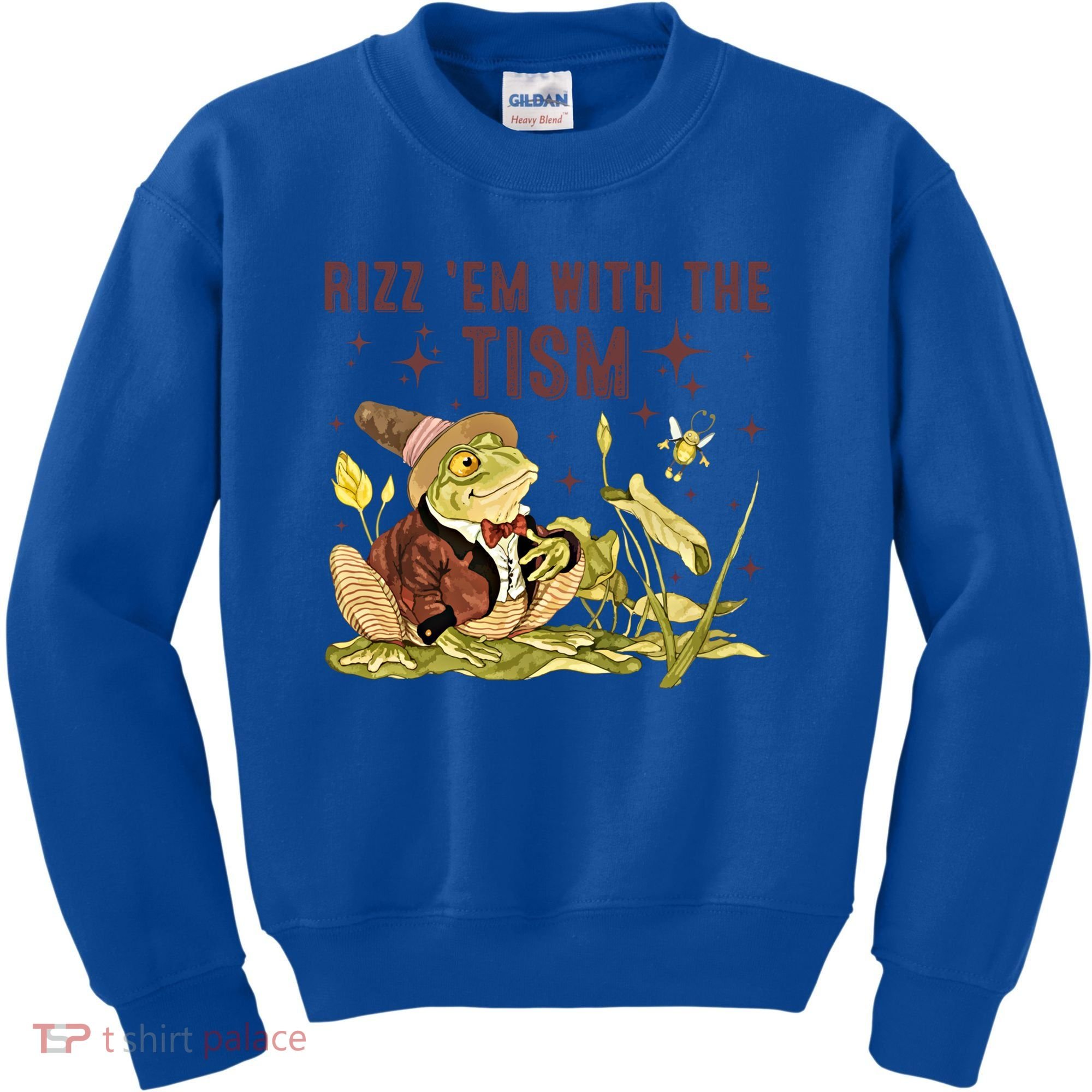 Autism Funny Rizz Em With The Tism Meme Autistic Frog Funny Gift Kids Sweatshirt