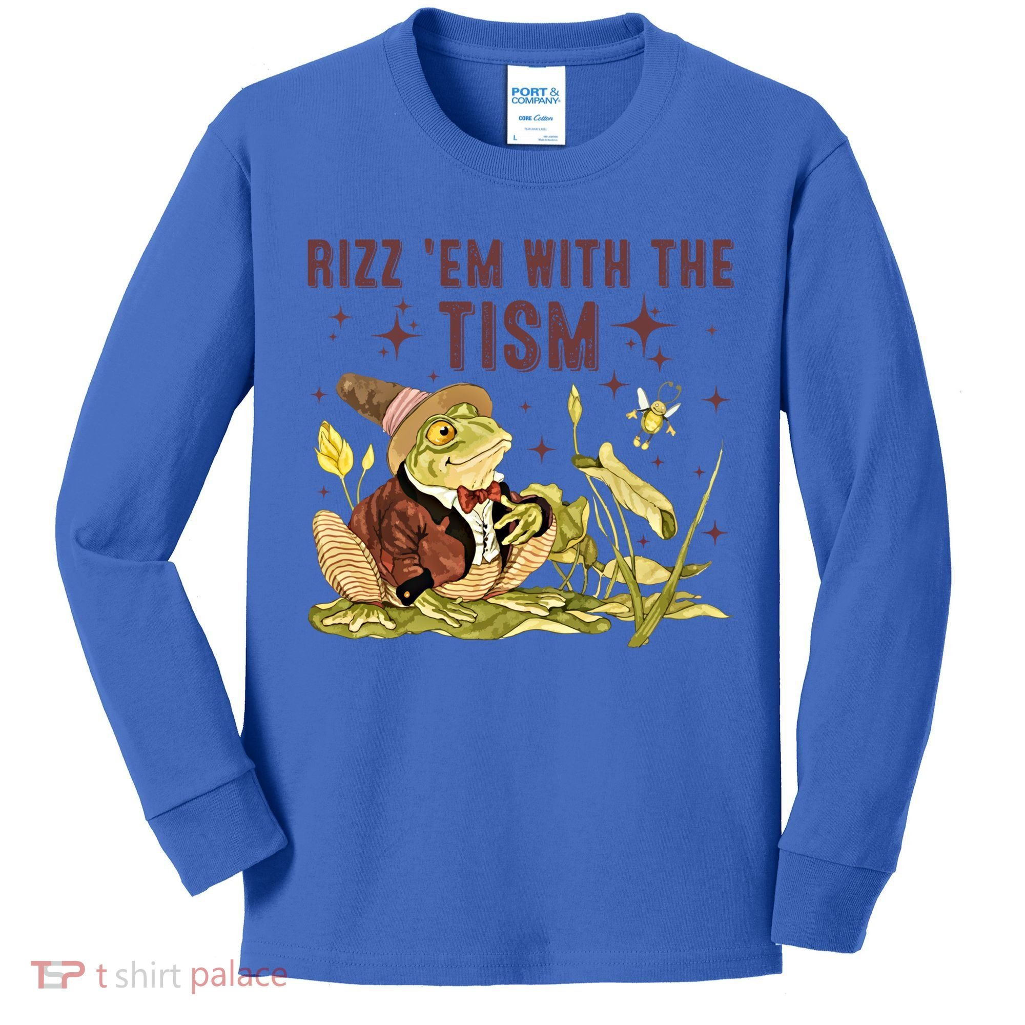 Autism Funny Rizz Em With The Tism Meme Autistic Frog Funny Gift Kids Long Sleeve Shirt