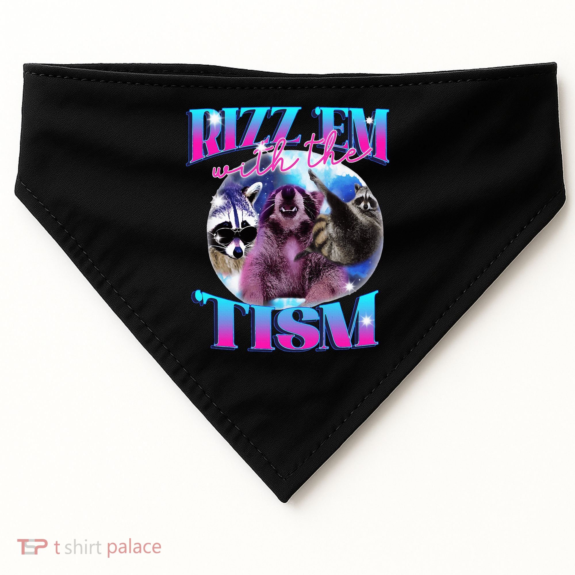 Autism Funny Rizz Em With The Tism Meme Autistic Opossum USA-Made Doggie Bandana