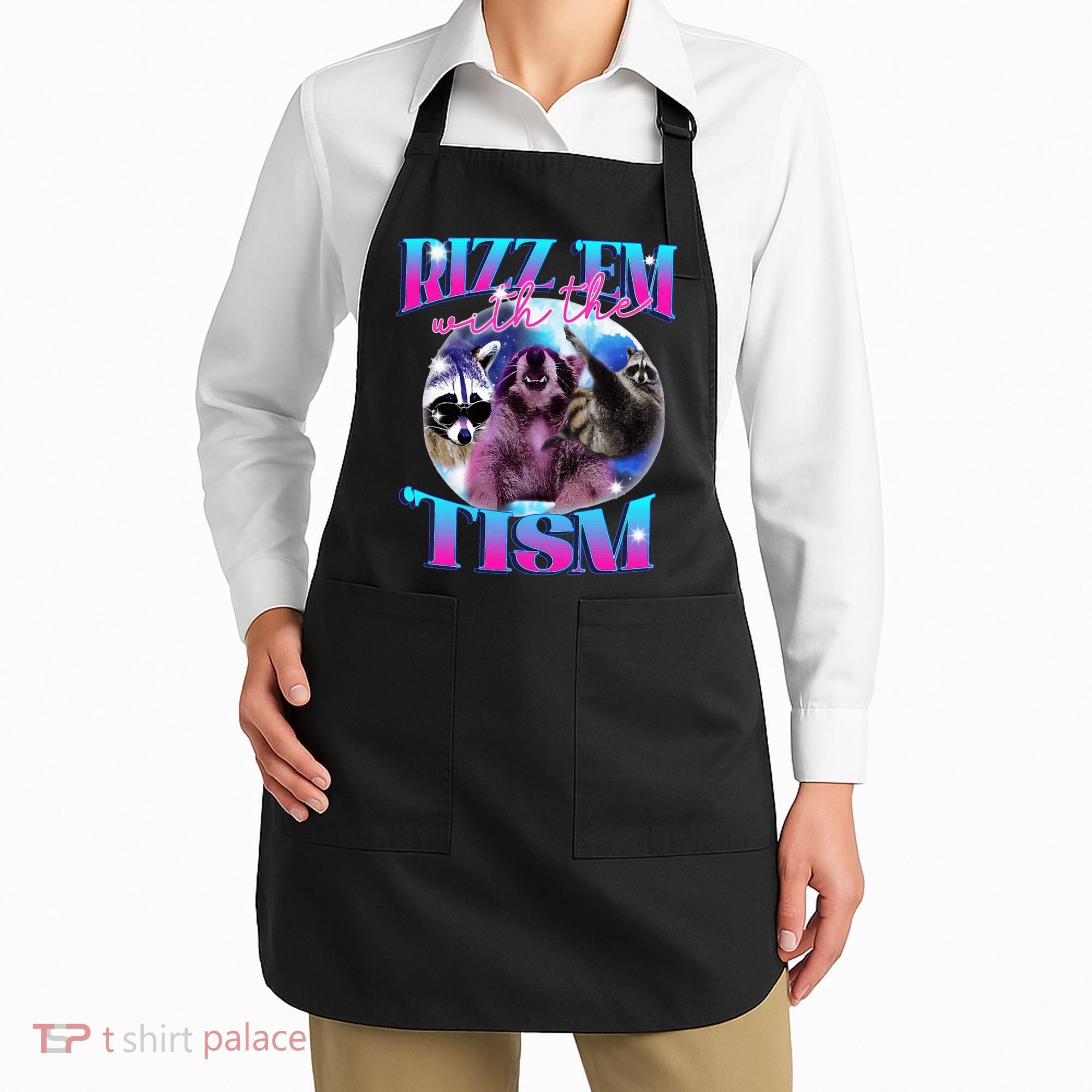 Autism Funny Rizz Em With The Tism Meme Autistic Opossum Apron