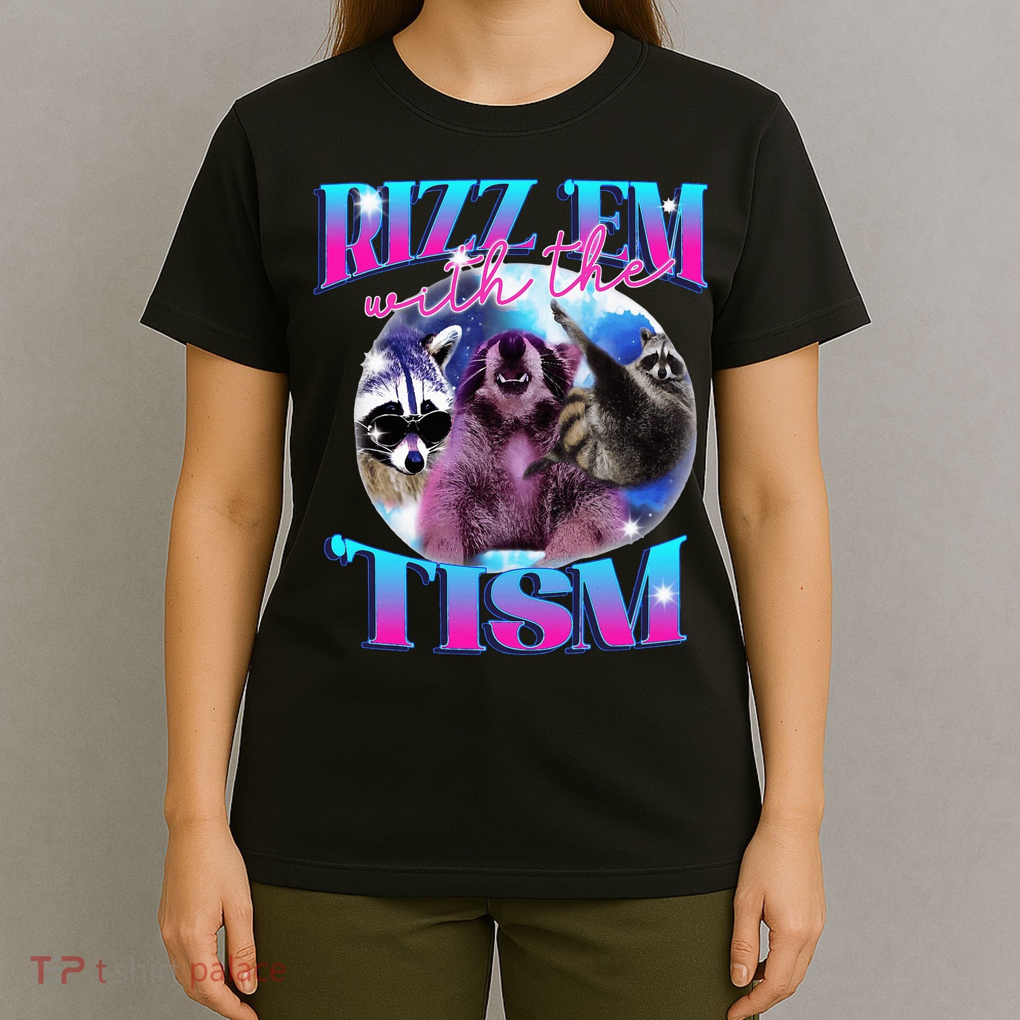 Autism Funny Rizz Em With The Tism Meme Autistic Opossum T-Shirt
