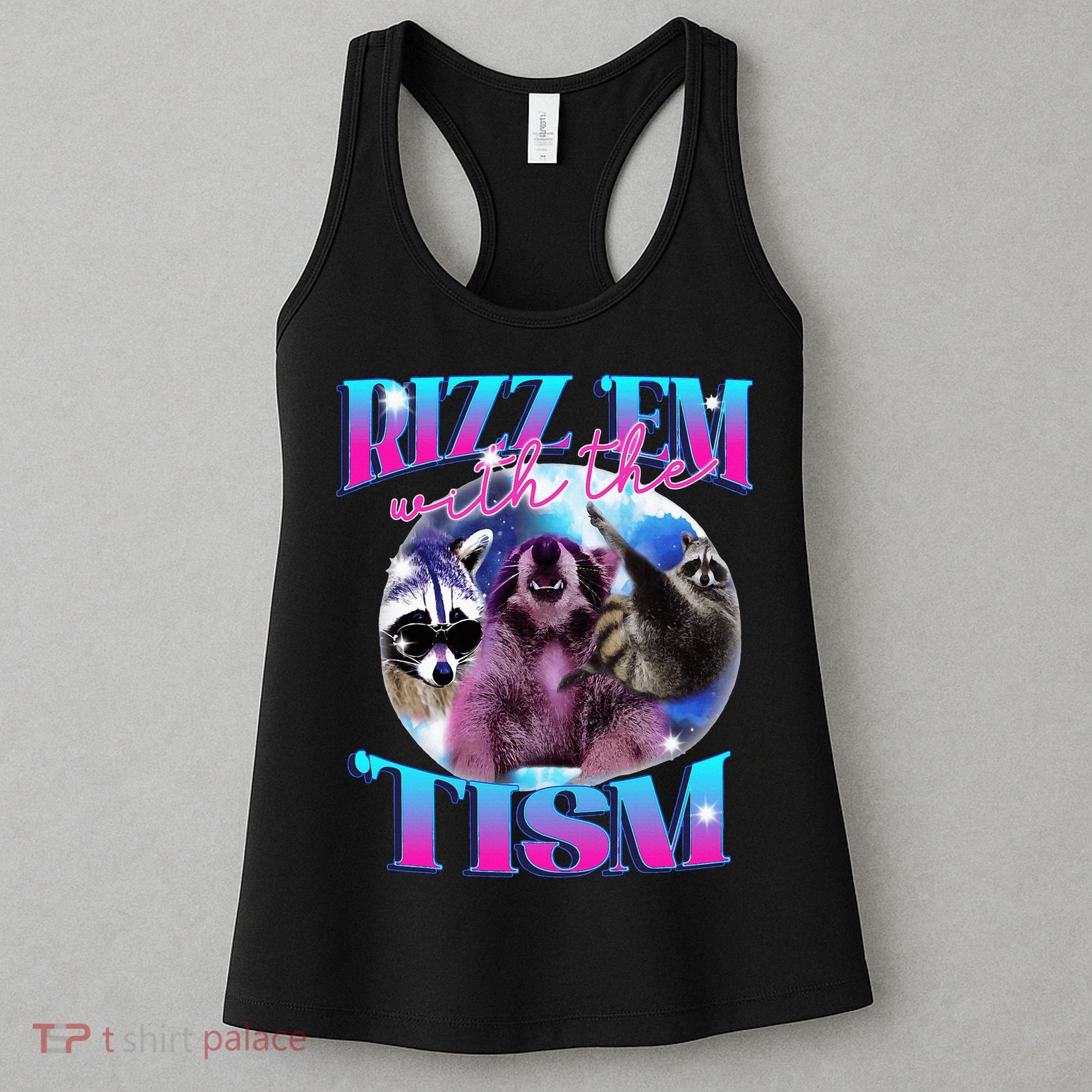 Autism Funny Rizz Em With The Tism Meme Autistic Opossum Women's Tank Top