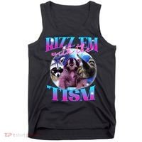 Autism Funny Rizz Em With The Tism Meme Autistic Opossum Tank Top thumb 0