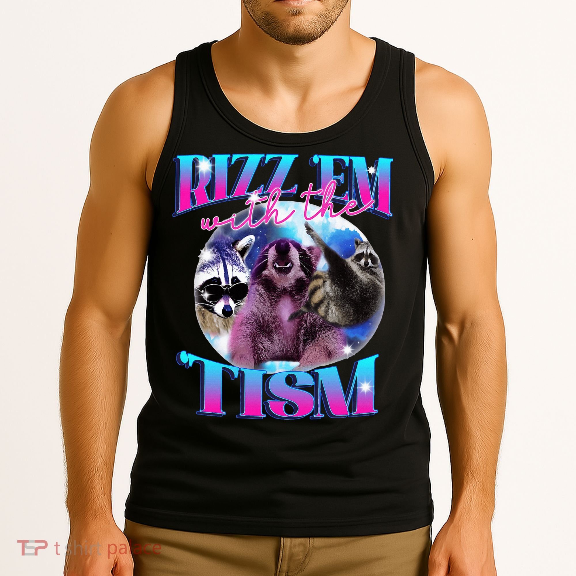 Autism Funny Rizz Em With The Tism Meme Autistic Opossum Tank Top