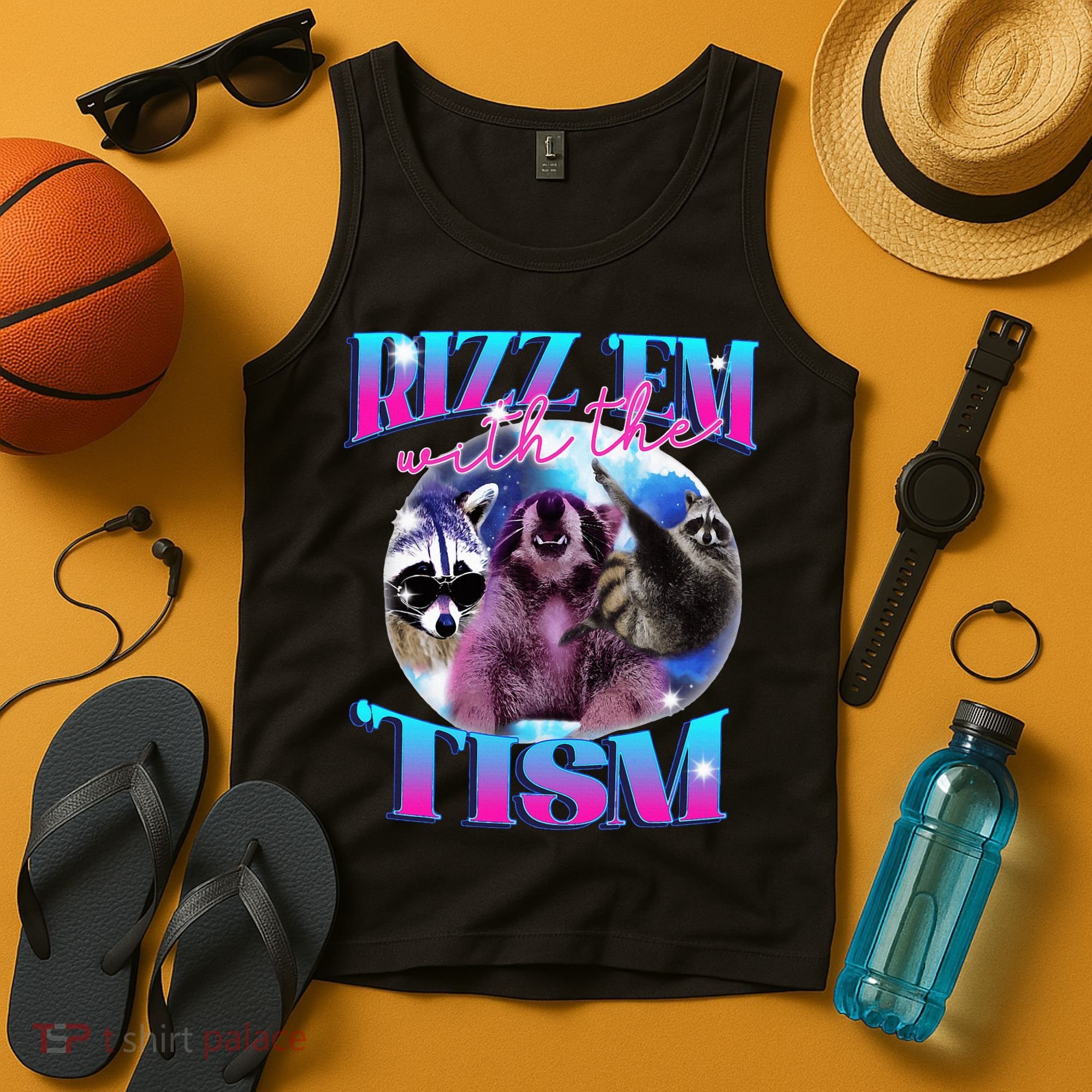 Autism Funny Rizz Em With The Tism Meme Autistic Opossum Tank Top