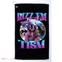 Autism Funny Rizz Em With The Tism Meme Autistic Opossum Golf Towel thumb 0