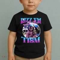 Autism Funny Rizz Em With The Tism Meme Autistic Opossum Toddler T-Shirt thumb 2