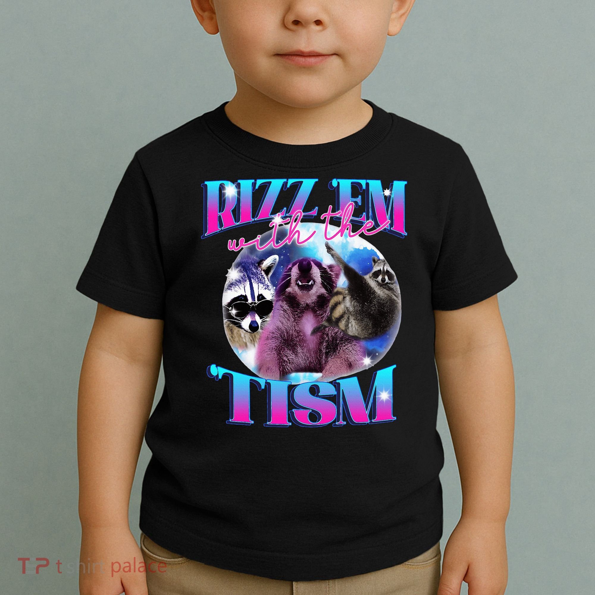 Autism Funny Rizz Em With The Tism Meme Autistic Opossum Toddler T-Shirt