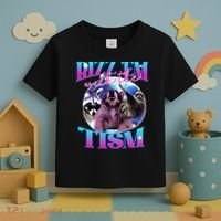 Autism Funny Rizz Em With The Tism Meme Autistic Opossum Toddler T-Shirt thumb 3