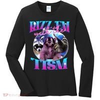 Autism Funny Rizz Em With The Tism Meme Autistic Opossum Women's Long Sleeve Shirt thumb 0
