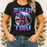 Autism Funny Rizz Em With The Tism Meme Autistic Opossum Women's T-Shirt thumb 2