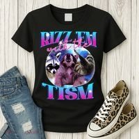 Autism Funny Rizz Em With The Tism Meme Autistic Opossum Women's T-Shirt thumb 3