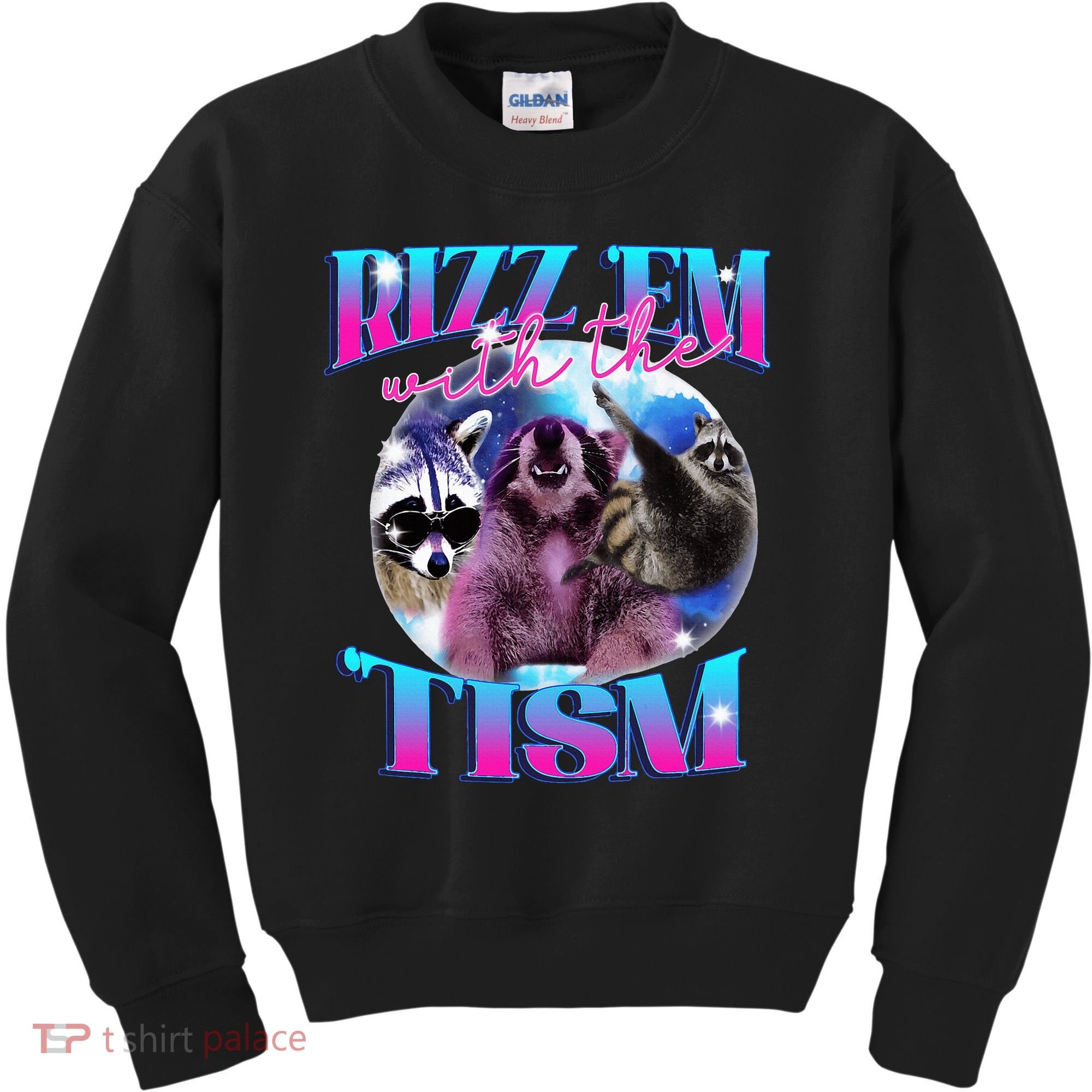 Autism Funny Rizz Em With The Tism Meme Autistic Opossum Kids Sweatshirt