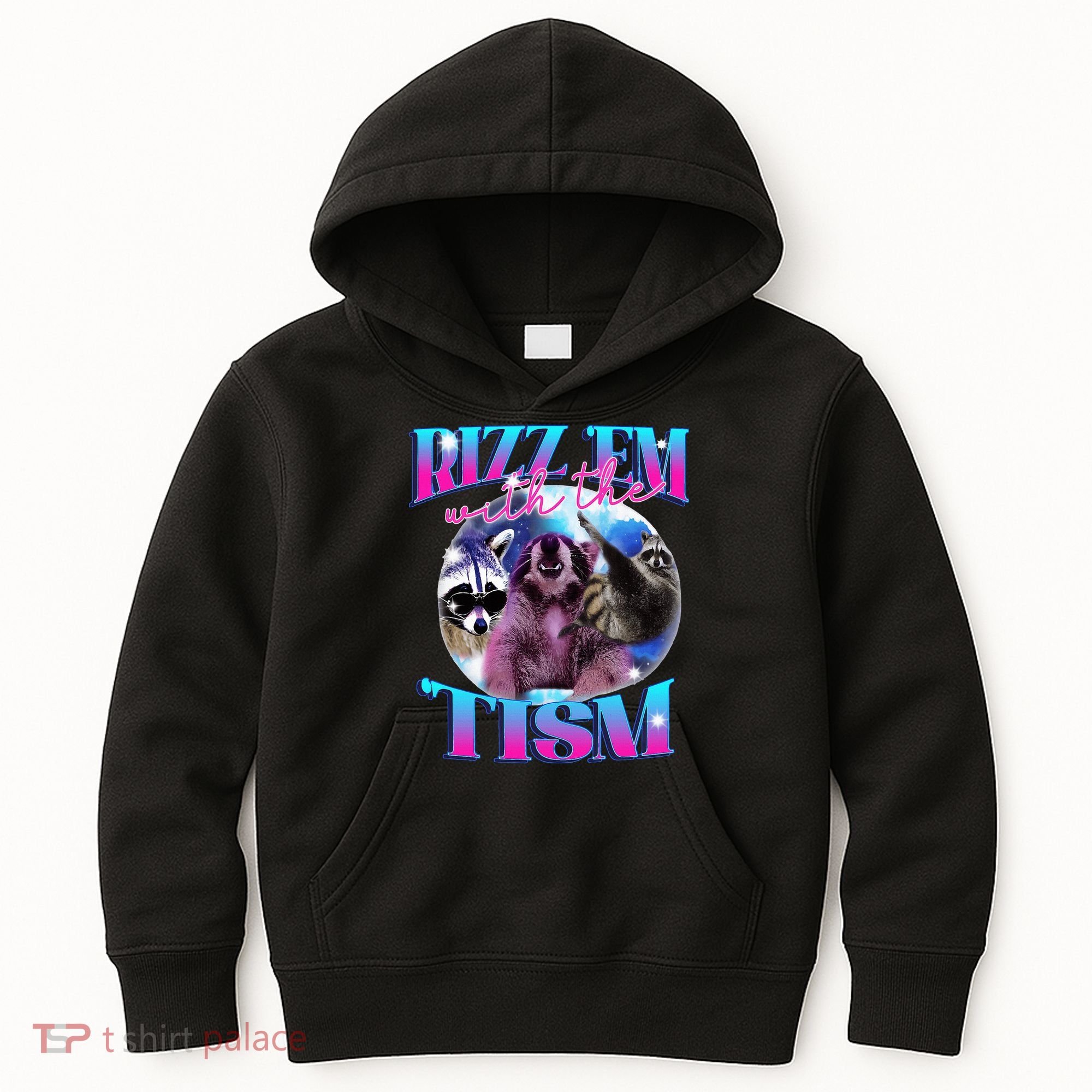Autism Funny Rizz Em With The Tism Meme Autistic Opossum Kids Hoodie