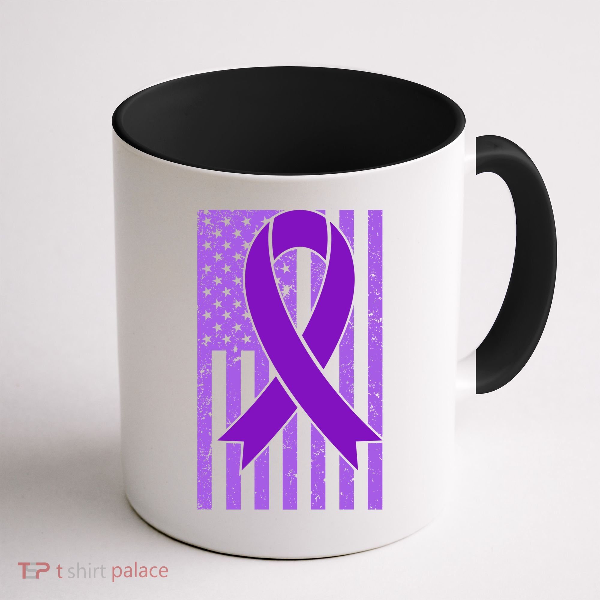 American Flag Ribbon Purple Sarcoidosis Awareness Great Gift Coffee Mug