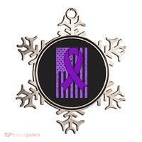 American Flag Ribbon Purple Sarcoidosis Awareness Great Gift Ornament thumb 0