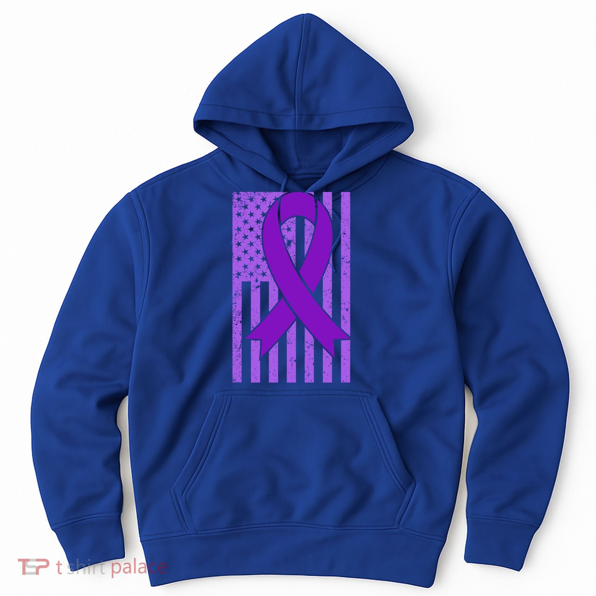 American Flag Ribbon Purple Sarcoidosis Awareness Great Gift Hoodie