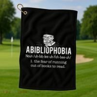 Abibliophobia Funny Reading Bookworm Reader Gift Golf Towel thumb 1