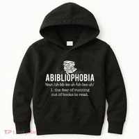 Abibliophobia Funny Reading Bookworm Reader Gift Kids Hoodie thumb 0