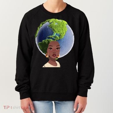 African American Afro World Earth Women's Sweatshirt
