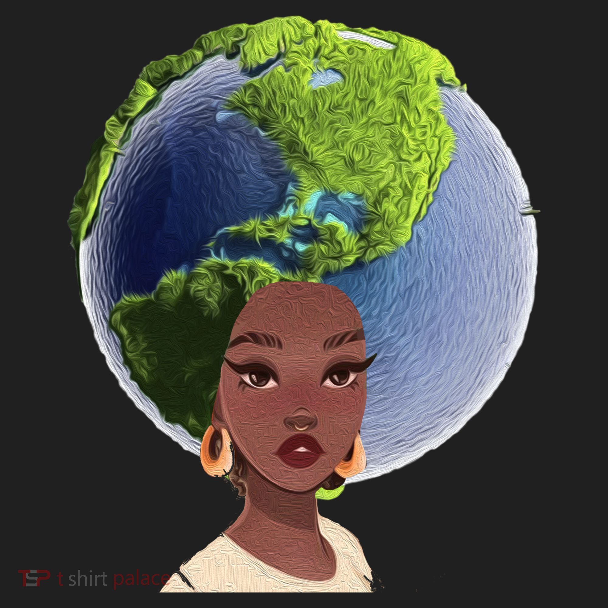African American Afro World Earth Women's Sweatshirt