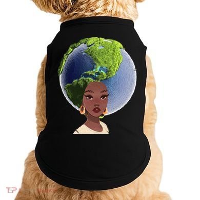 African American Afro World Earth Doggie Tank