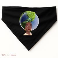 African American Afro World Earth USA-Made Doggie Bandana thumb 0