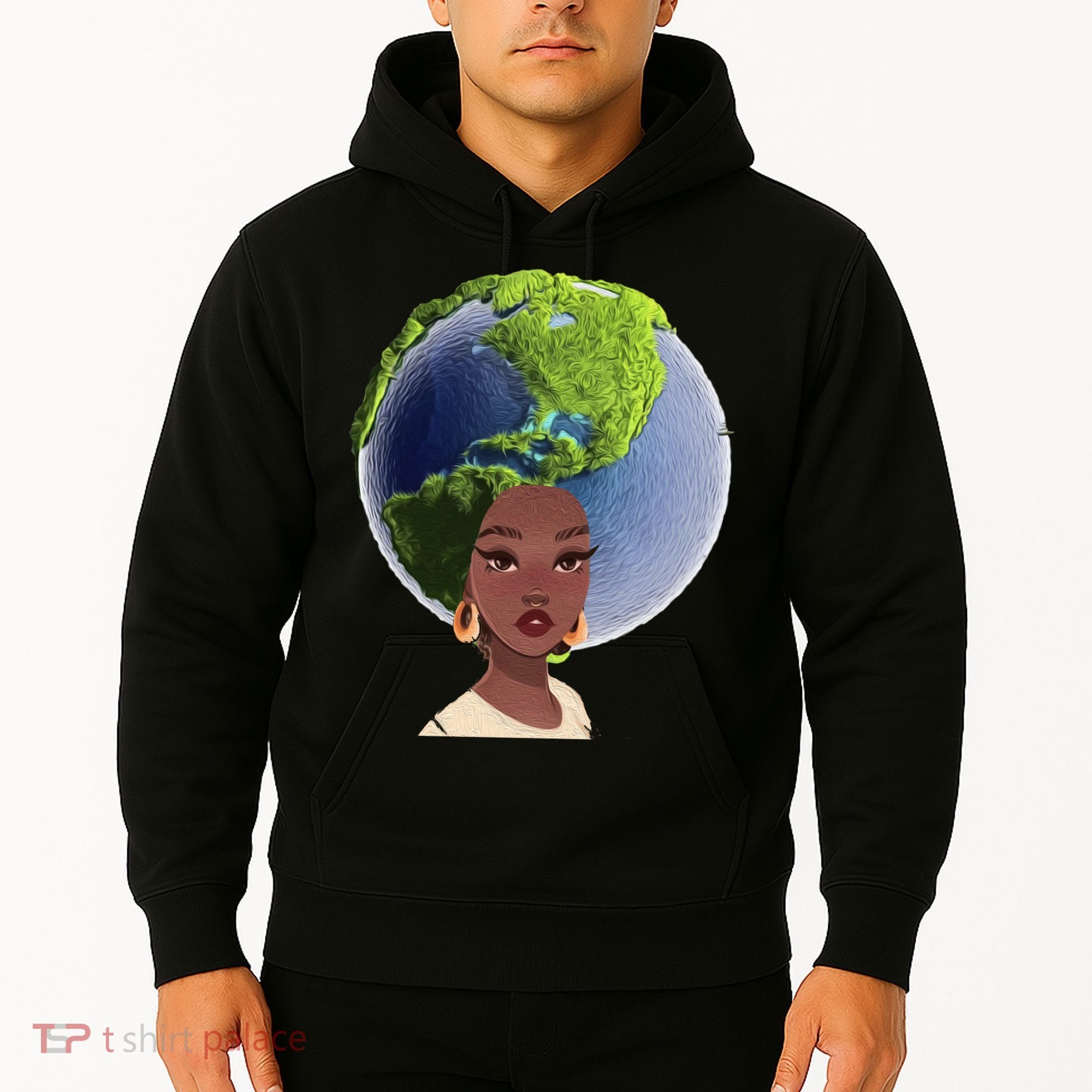 African American Afro World Earth Hoodie