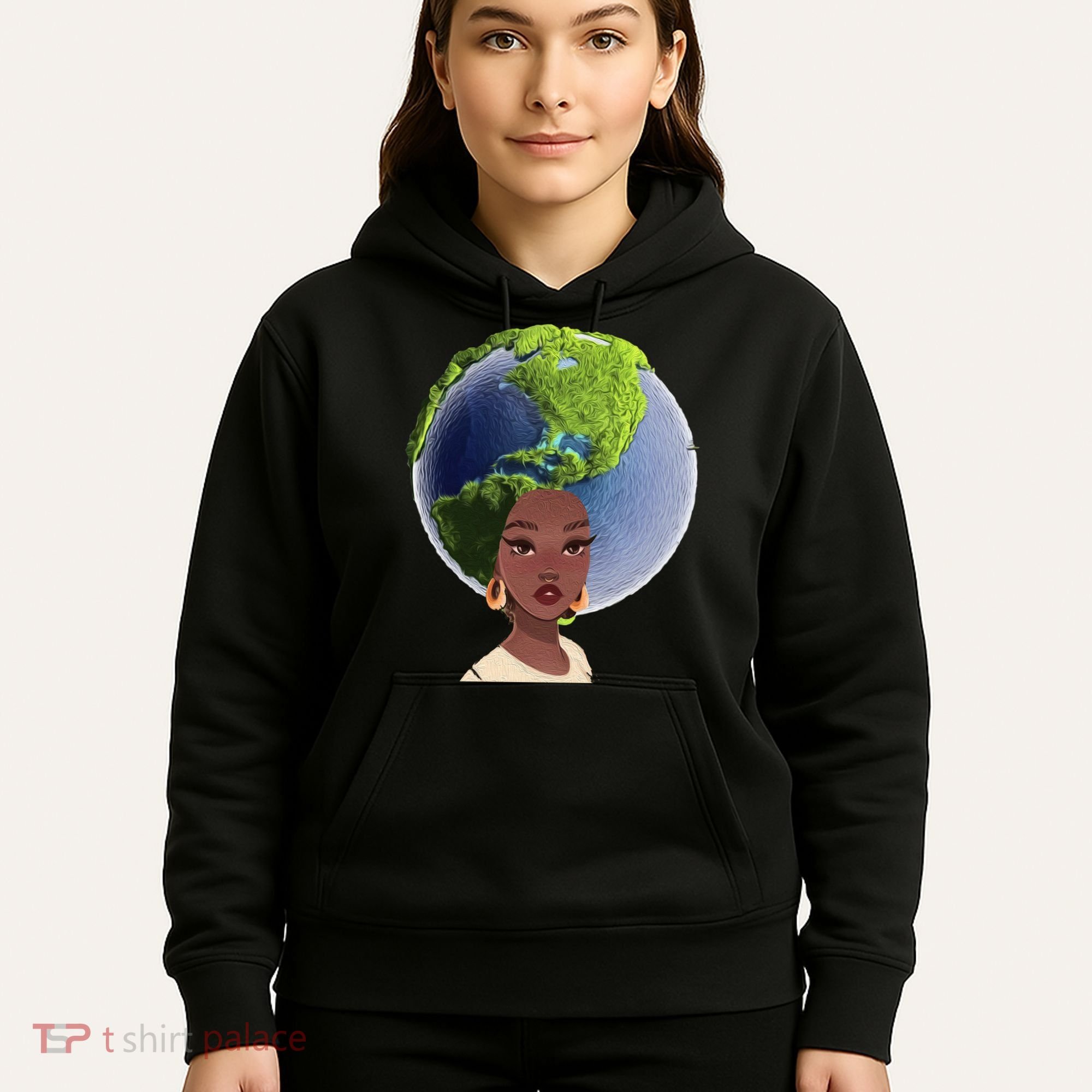 African American Afro World Earth Hoodie