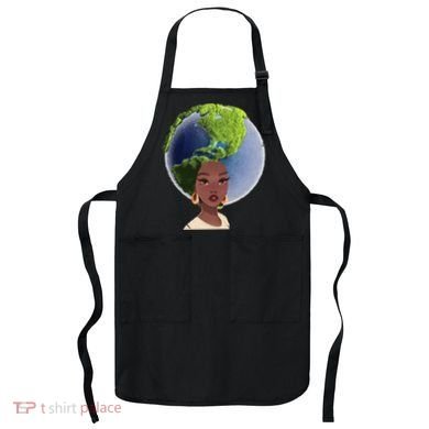African American Afro World Earth Apron