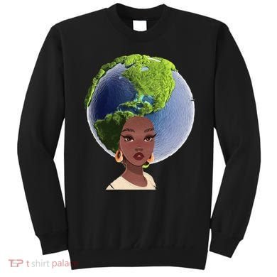 African American Afro World Earth Sweatshirt