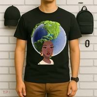 African American Afro World Earth T-Shirt thumb 6