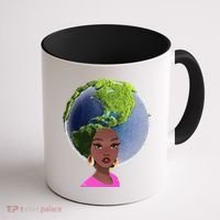 African American Afro World Earth Coffee Mug thumb 1