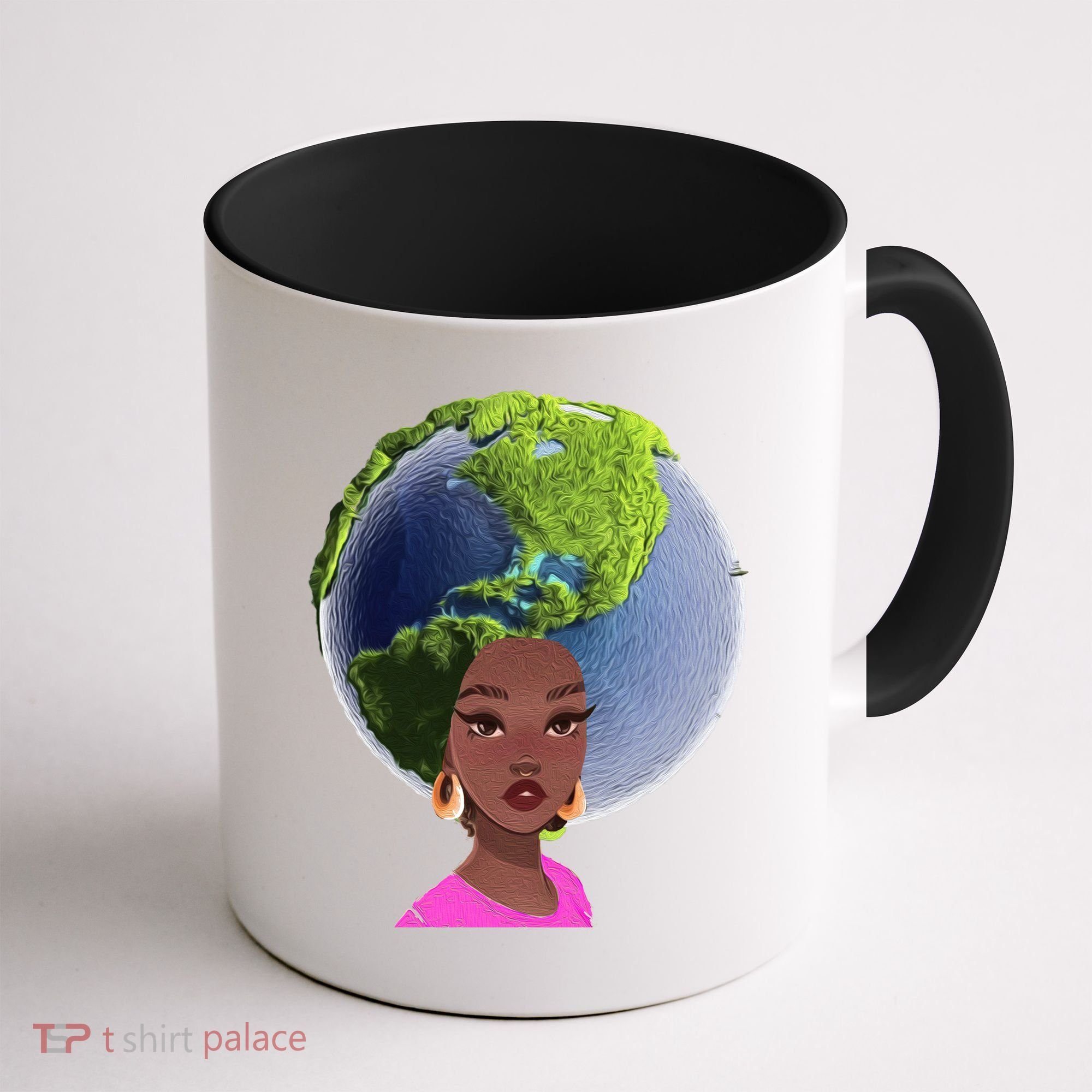African American Afro World Earth Coffee Mug