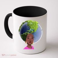 African American Afro World Earth Coffee Mug thumb 0