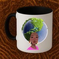 African American Afro World Earth Coffee Mug thumb 2