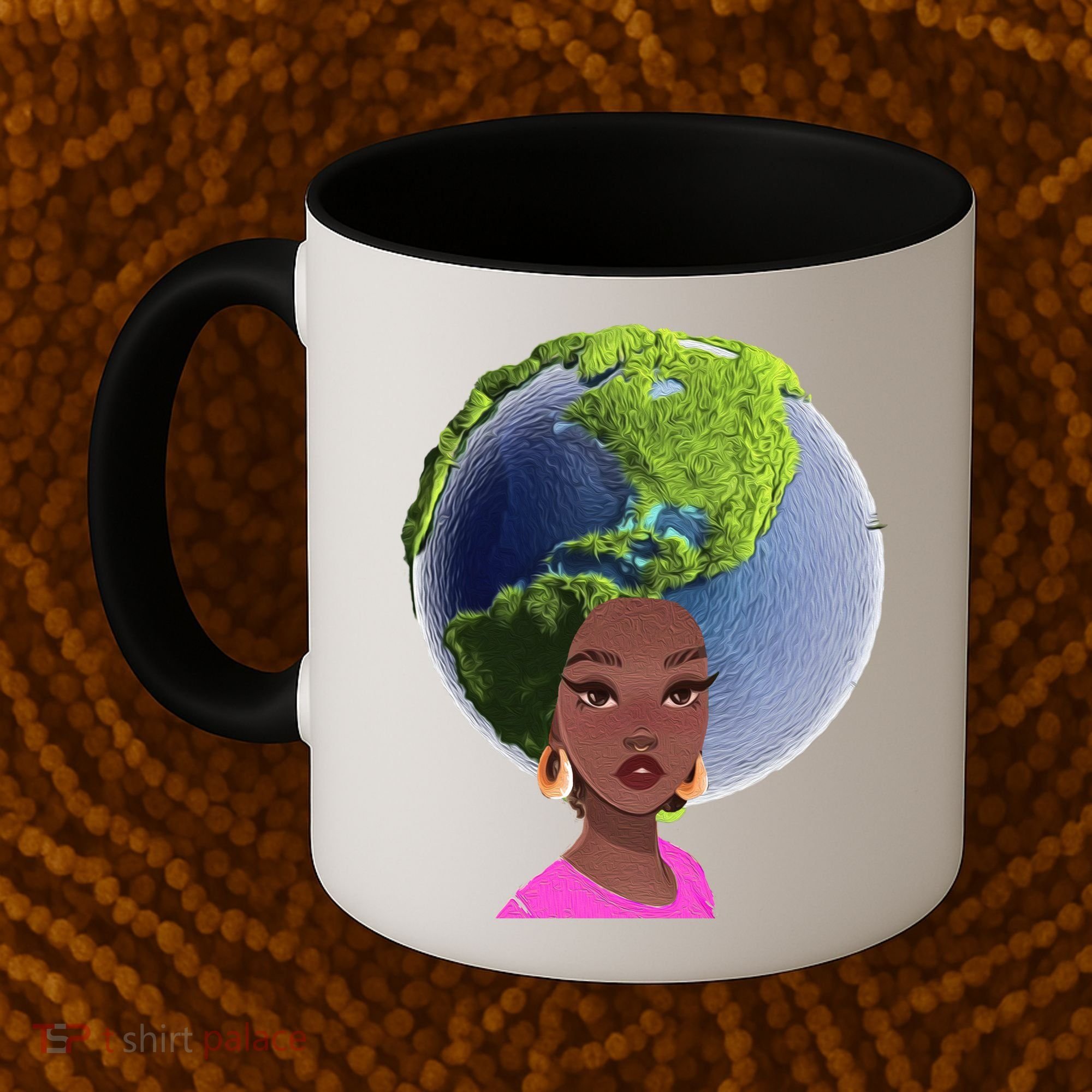 African American Afro World Earth Coffee Mug