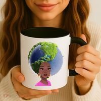 African American Afro World Earth Coffee Mug thumb 3