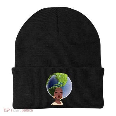 African American Afro World Earth Beanie