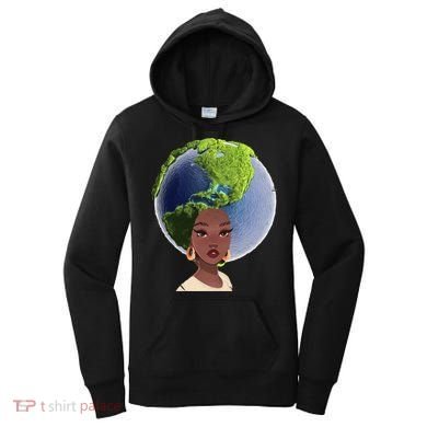African American Afro World Earth Women's Hoodie