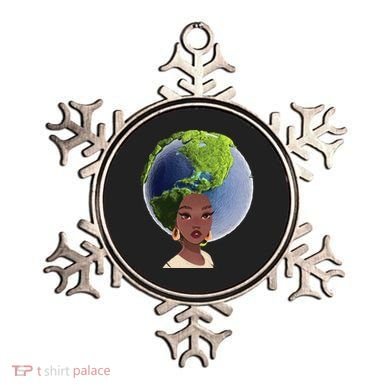 African American Afro World Earth Ornament