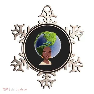 African American Afro World Earth Ornament