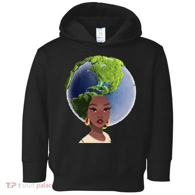 African American Afro World Earth Toddler Hoodie