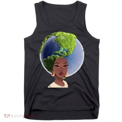 African American Afro World Earth Tank Top