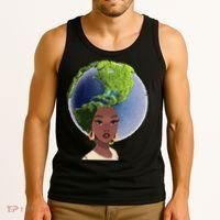 African American Afro World Earth Tank Top thumb 3