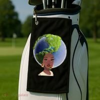 African American Afro World Earth Golf Towel thumb 2