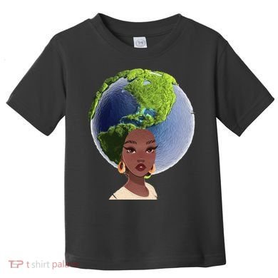 African American Afro World Earth Toddler T-Shirt