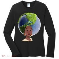 African American Afro World Earth Women's Long Sleeve Shirt thumb 0