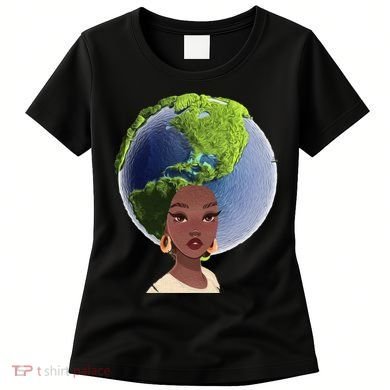 African American Afro World Earth Women's T-Shirt